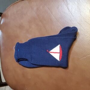 Corgi Socks Wales Sailboat Crest Dress Socks Navy 1 Pair NWOT 100% Cotton New